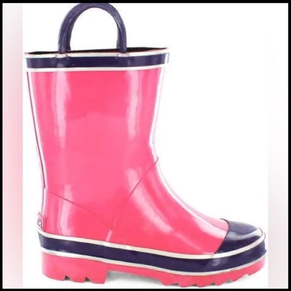 Northside Little Girls' Classic Solid Rainboot Pink / Purple Slip On Size 1 NEW - Picture 15 of 15